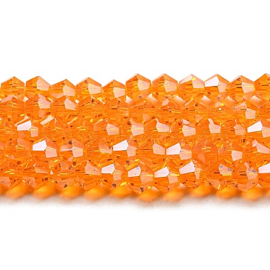 Orange Bicone Glass Beads