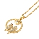 Brass Micro Pave Clear Cubic Zirconia Pendant Necklaces for Women(NJEW-S429-05G-02)-1