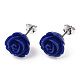 Synthetical Coral Flower Ear Studs(EJEW-R102-01)-4