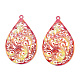 Spray Painted 430 Stainless Steel Filigree Big Pendants(STAS-TAC0004-052G)-2