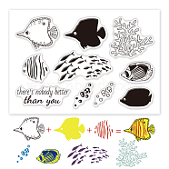 PVC Plastic Stamps, for DIY Scrapbooking, Photo Album Decorative, Cards Making, Stamp Sheets, Fish Pattern, 16x11x0.3cm(DIY-WH0167-56-379)
