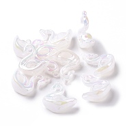 Opaque Acrylic Pendants, Swan Charms, White, 40x33.5x15mm, Hole: 3.1mm(X-OACR-E007-05C)