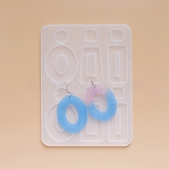 DIY Dangle Earring Silicone Molds, Resin Casting Molds, for UV Resin, Epoxy Resin Jewelry Making, Mixed Shapes, White, 164x123x5mm(DIY-G012-12)