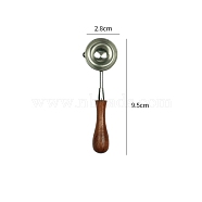 Stainless Steel Wax Sealing Stamp Melting Spoon, with Wooden Handle, for Wax Seal Stamp Melting Spoon Wedding Invitations Making, Stainless Steel Color, 95x28mm(PW-WG40451-03)