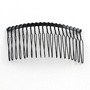 Hair Accessories Iron Hair Combs Findings, Black, 38x73mm(OHAR-Q043-15)