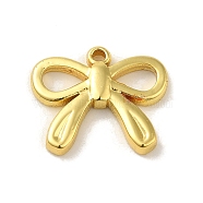 304 Stainless Steel Pendants, Bowknot Charm, Real 18K Gold Plated, 13x15.5x2mm, Hole: 1.2mm(STAS-Q322-28G-02)