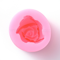 Food Grade Silicone Molds, Fondant Molds, For DIY Cake Decoration, Chocolate, Candy, UV Resin & Epoxy Resin Jewelry Making, Column with Flower, Pink, 54x52mm(DIY-E011-23)