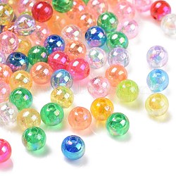 Eco-Friendly Transparent Acrylic Beads, Round, AB Color, Mixed Color, 6mm, Hole: 1.5mm, about 4000pcs/500g(PL733M)
