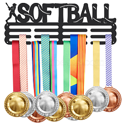 Sports Theme Iron Medal Hanger Holder Display Wall Rack, with Screws, Softball Pattern, 150x400mm(ODIS-WH0021-647)