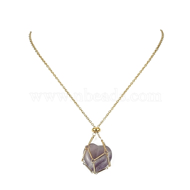 Brass Pouch Necklace Making for Gemstone Nugget(NJEW-JN04369-02)-4
