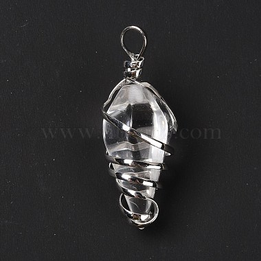 Glass Wire Wrapped Pendants(G-D458-05P-12-RS)-5