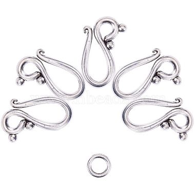 Tibetan Silver Hook and Eye Clasps(TIBE-PH0001-18AS-RS)-4