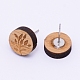 Natural Wood Stud Earrings(EJEW-WH0005-03D)-2