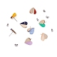 fashewelry 10 пара 10 цветная фурнитура для сережек-пусетов из прозрачной смолы и дерева(DIY-FW0001-08)-2