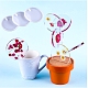 Support de pot de fleurs en plastique pour tapis de tasse décoration de bar de bureau à domicile(AJEW-H110-01)-5