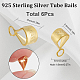 sunclue 6шт. 925 тюбики из стерлингового серебра(STER-SC0001-19G)-2