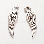 Tibetan Style Pendants, Wing, Cadmium Free & Nickel Free & Lead Free, Antique Silver, 18x5mm, Hole: 1.5mm.(LF1263Y-NF)