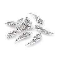 Tibetan Style Links, Cadmium Free & Lead Free, Wing, Antique Silver, 30x9x1mm, Hole: 1~2mm(TIBE-4988-AS-LF)
