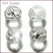 Imitation Austrian Crystal Beads, Grade AAA, Faceted(32 Facets), Round, Clear, 4mm, Hole: 0.7~0.9mm(SWAR-F021-4mm-001)