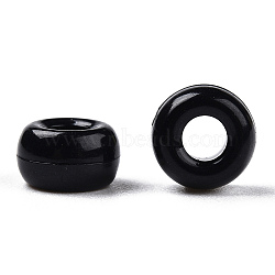 Opaque Acrylic Beads, Rondelle, Black, 7x4mm, Hole: 3mm, about 4545pcs/500g(KY-T025-03-F01)