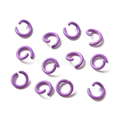 Zinc Alloy Open Jump Rings, Baking Painted, Ring, Medium Purple, 6x1mm, 18 Gauge, Inner Diameter: 4mm, about 100pcs/bag(FIND-WH0014-79C)