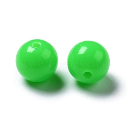 Fluorescent Acrylic Beads, Round, Lime, 10mm, Hole: 2mm, about 850pcs/500g(MACR-R517-10mm-07)