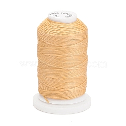 Waxed Polyester Cord, Flat, PeachPuff, 1mm, about 76.55 yards(70m)/roll(YC-E011-A-05)