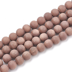 Synthetic Goldstone Beads Strands, Frosted, Round, 4mm, Hole: 1mm, about 96pcs/strand, 15.5 inch(G-T106-006B)