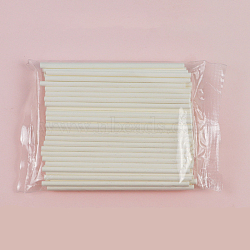 Paper Cake Pop Sticks, Lollipop Sticks, for DIY Cake Bakeware, White, 150x3mm, about 100pcs/bag(BAKE-PW0001-757C)