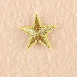 Computerized Embroidery Cloth Iron on/Sew on Patches, Costume Accessories, Appliques, Star, Goldenrod, 3x3cm(DIY-F030-11-17)