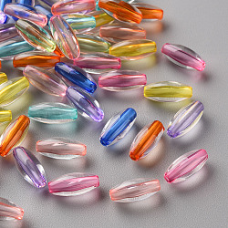 Transparent Acrylic Beads, Oval, Mixed Color, 11x5mm, Hole: 1.6mm(X-TACR-S154-07A)