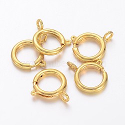 Brass Spring Ring Clasps, Jewelry Accessory, Golden, 12mm, Hole: 2.5mm(KK-H419-G)
