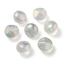 UV Plating Luminous Transparent Acrylic Beads, Glow in The Dark, Round, Aqua, 21x21.5x15mm, Hole: 4mm(OACR-P010-05B)