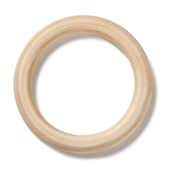 Unfinished Wood Linking Rings, Macrame Wooden Rings, Round, BurlyWood, 73x13mm, Inner Diameter: 46mm