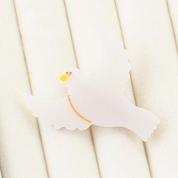 Cute Cellulose Acetate(Resin) Alligator Hair Clips, Hair Accessories for Girls, Pigeon, 55x45x18mm