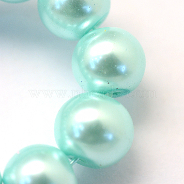 Baking Painted Pearlized Glass Pearl Round Bead Strands(HY-Q330-8mm-45)-3