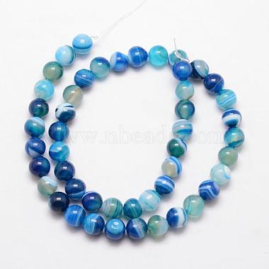 Natural Striped Agate/Banded Agate Bead Strands(G-K166-13-6mm-06)-2
