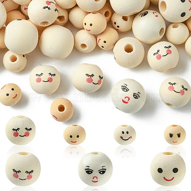 140Pcs 7 Styles  Printed Wood Beads(WOOD-YW0001-14)-1