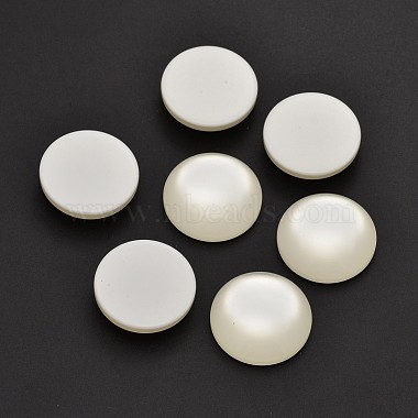 10mm Ivory Half Round Resin Cabochons