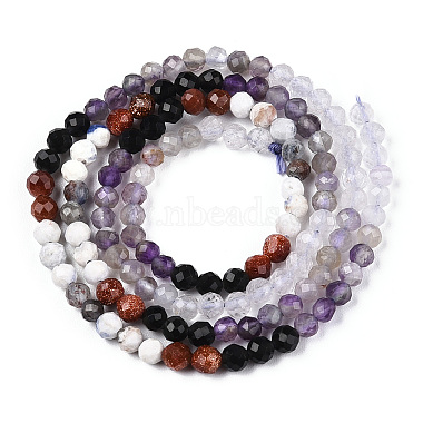 Natural & Synthetic Mixed Gemstone Beads Strands(G-D080-A01-02-24)-2