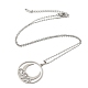 201 collier pendentif lune en acier inoxydable avec chaînes câblées(NJEW-Q317-32P)-1