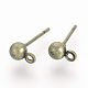 Iron Ball Stud Earring Findings(KK-R071-09AB)-1