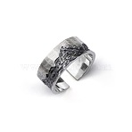 Brass Cuff Open Rings for Men, Mountain, Antique Silver & Platinum, Inner Diameter: 15~20mm(WGED08F-01)