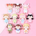 Opaque Cartoon Resin Cabochons, Girl, Mixed Color, 20mm(CRES-YW0002-53)