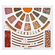 Wood Bead Design Board, Bracelet Design Board, DIY Beading Jewelry Making Tay, Rectangle, White, 26.5x30.5x1.5cm(TOOL-WH0052-06)