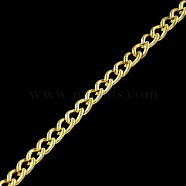 Unwelded Iron Curb Chains, with Spool, Light Gold, 3.4x2.4x0.7mm, about 328.08 Feet(100m)/roll(CH-R078-07LG)