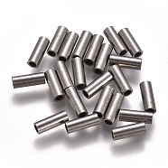304 Stainless Steel Tube Beads, Stainless Steel Color, 8x3mm, Hole: 2mm(STAS-F224-01P-C)