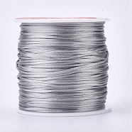 Round Nylon Threads, for Chinese Knot Making, Light Grey, 1.5mm, about 50yards/roll.(NWIR-WH0009-15A-20)