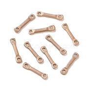 Ion Plating(IP) 304 Stainless Steel Links Connector Charms, Flat Bar, Rose Gold, 10x2x1mm, Hole: 1mm(STAS-Q323-07RG)