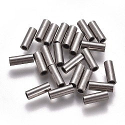 Non-Tarnish 304 Stainless Steel Tube Beads, Stainless Steel Color, 8x3mm, Hole: 2mm(STAS-F224-01P-C)